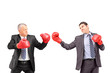 Businessmen boxing