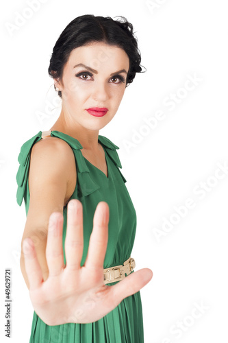 Photo: Girl with stop gesture Girl with stop gesture