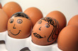 A Cute, Smiling Egg Couple