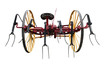 vintage hay tedder on a white background