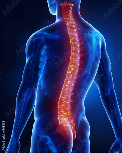 Illustration: Man with glowing backbone Man with glowing backbone