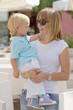 Mom and her cute little blond son