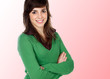 Photo: Attractive girl smiling with crossed arms Attractive girl smiling with crossed arms