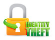 secured identity theft Gold lock illustration