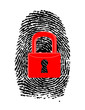 Finger Print with closed, red u-lock
