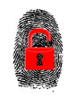 Finger Print with unlocked, red u-lock