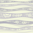Seamless pattern with decorated waves. Vector.