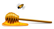 Honey stick with a bee