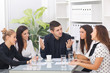 Business group of people discussing and working together at offi