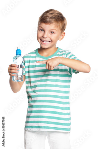 Photo: Boy with bottle of water Boy with bottle of water