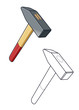 Hammer. Working tool. vector illustration isolated on white