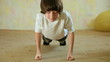 Video: Teen boy takes a break in learning, doing push-ups Teen boy takes a break in learning, doing push-ups