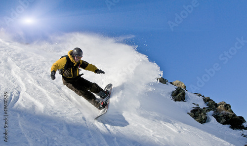 Photo: Snowboarder im Powder Snowboarder im Powder
