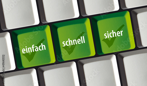 Illustration: einfach - schnell - sicher - im Internet bezahlen einfach - schnell - sicher - im Internet bezahlen