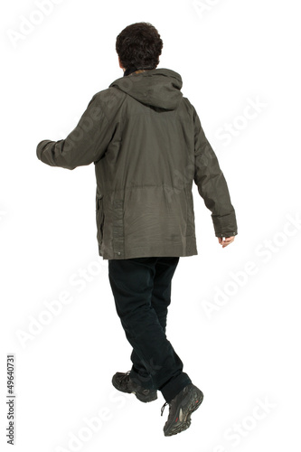 Photo: guy walks on white background guy walks on white background
