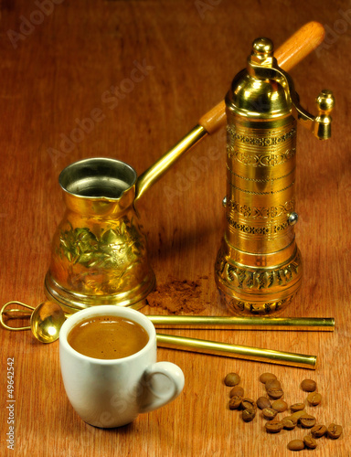 Photo: traditional set for arabic and greek coffee traditional set for arabic and greek coffee
