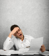 Tired businessman working