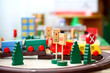 Wooden toys closeup