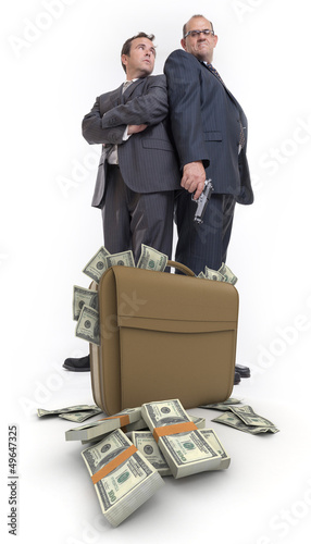 Photo: Men, gun and money Men, gun and money
