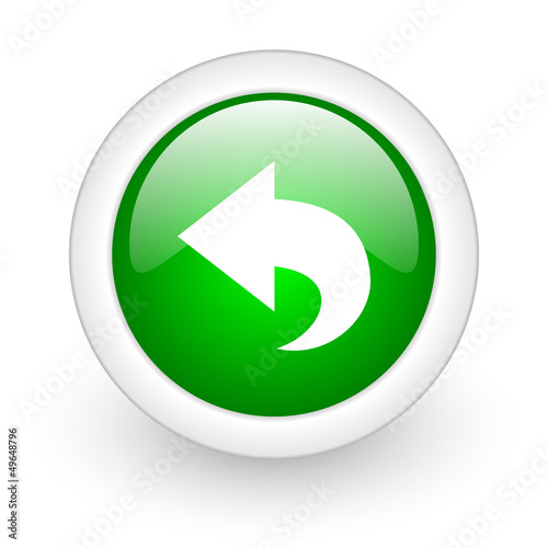Illustration: back green circle glossy web icon on white background back green circle glossy web icon on white background