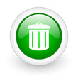 recycle green circle glossy web icon on white background