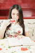 Woman reading book