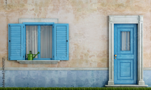 Illustration: facadel of an old house facadel of an old house