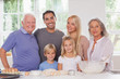 Extended family baking portrait