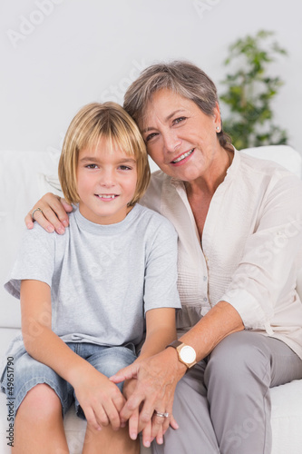 Photo: Portrait of a little boy and his grandmother Portrait of a little boy and his grandmother