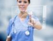 Nurses looking at a clipboard