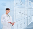 Woman doctor using a tablet pc