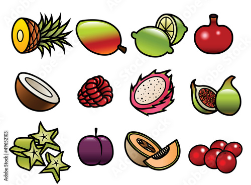 Vector: Cartoon Fruit Icons Cartoon Fruit Icons