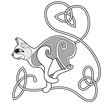 Celtic Cat with heart knotted tail