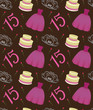 Quinceanera Seamless Vector Pattern Birthday Quinceañera