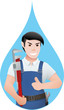 Plumber in a drop of water