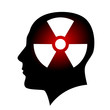 Human face with radiation sign