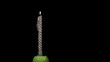 Burning-down silvery candle. Time lapse