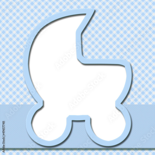 Illustration: Blue Gingham with Ribbon Background for your message or invitati Blue Gingham with Ribbon Background for your message or invitati