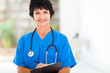 Photo: beautiful middle aged medical nurse in hospital office beautiful middle aged medical nurse in hospital office
