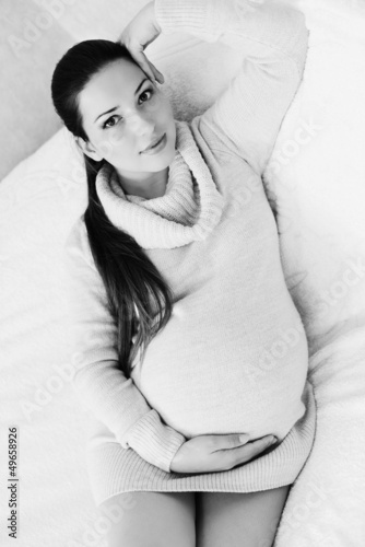 Photo: calm pregnant woman calm pregnant woman