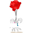 Figuren, Paar, Pärchen, Luftballons, Herzen, Liebe