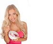 Attractive fit young woman eating ice cream