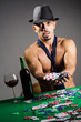 Naked broke businessman in casino