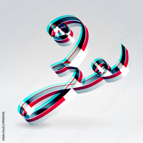 Vector: Fantasy plastic 3d glowing ribbon typeface Fantasy plastic 3d glowing ribbon typeface