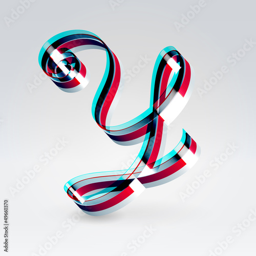 Vector: Fantasy plastic 3d glowing ribbon typeface Fantasy plastic 3d glowing ribbon typeface