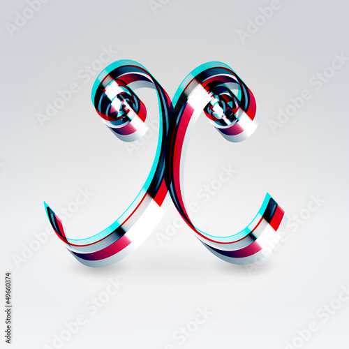 Vector: Fantasy plastic 3d glowing ribbon typeface Fantasy plastic 3d glowing ribbon typeface
