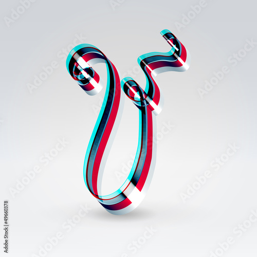 Vector: Fantasy plastic 3d glowing ribbon typeface Fantasy plastic 3d glowing ribbon typeface