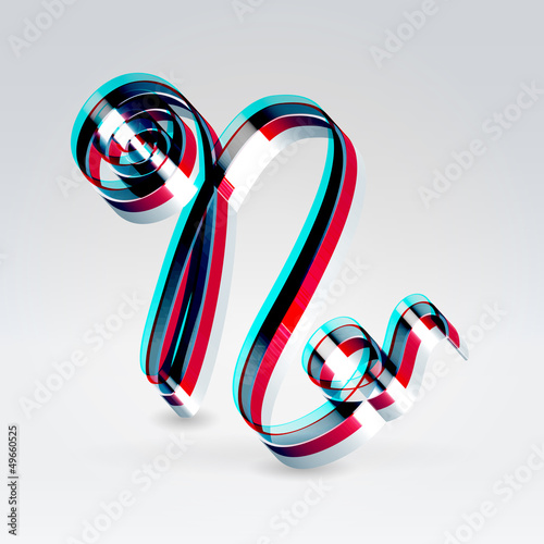 Vector: Fantasy plastic 3d glowing ribbon typeface Fantasy plastic 3d glowing ribbon typeface