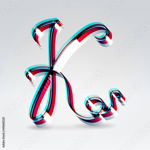 Vector: Fantasy plastic 3d glowing ribbon typeface Fantasy plastic 3d glowing ribbon typeface