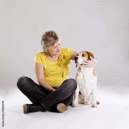 Photo: Senior woman with dog Senior woman with dog